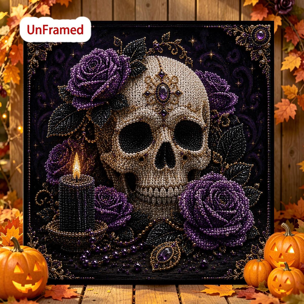 Halloween Craft Rhinestone Pearl Painting Kit, DIY Kits, Home Decor, Halloween Decorations—Perfect for All-Season Gifts, Bead Art, Frameless