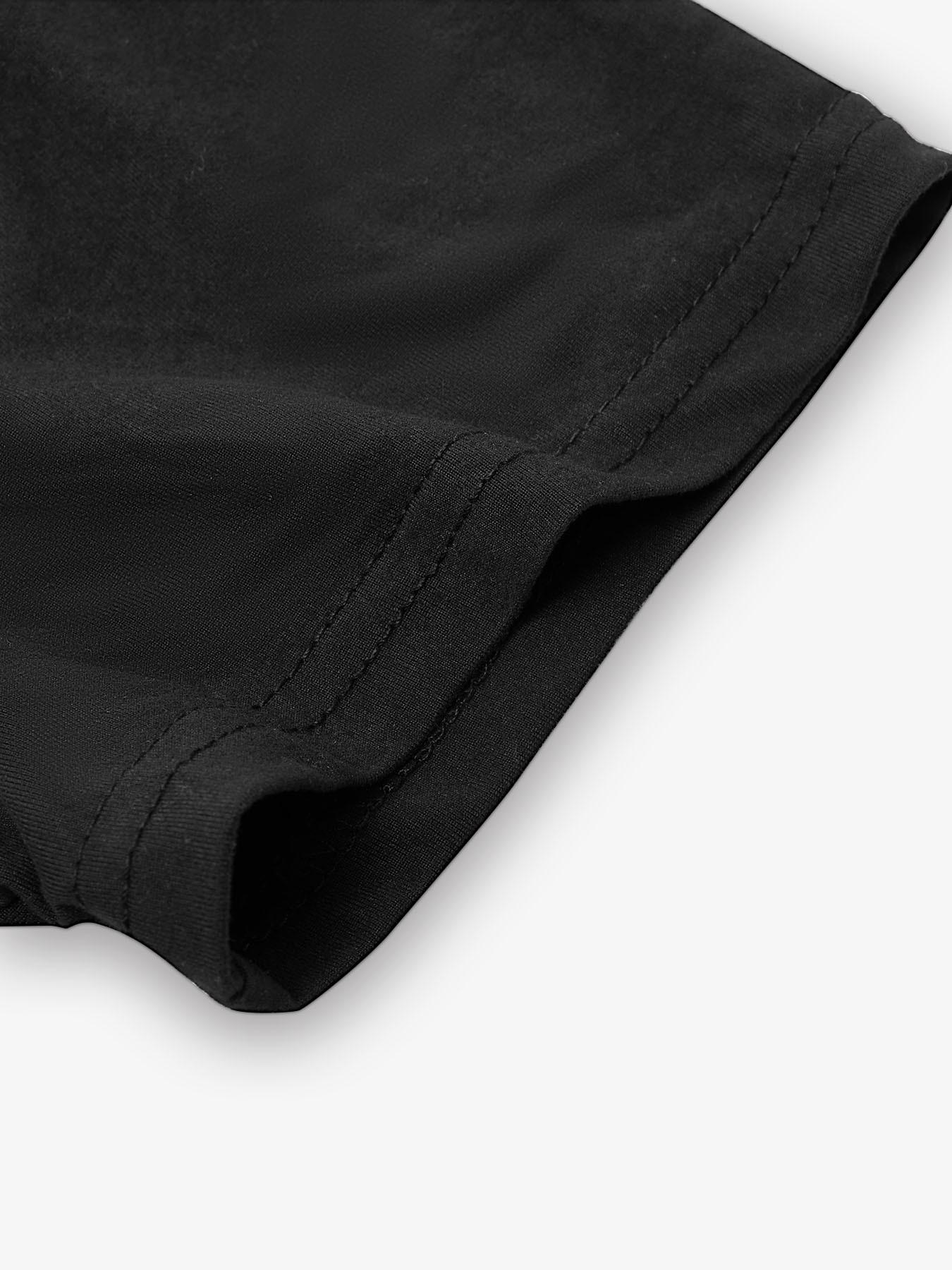 Women's Solid Black V-Neck T-Shirt, Soft and Casual Short-Sleeved Top, Suitable for Everyday Wear and Vacation Occasions.