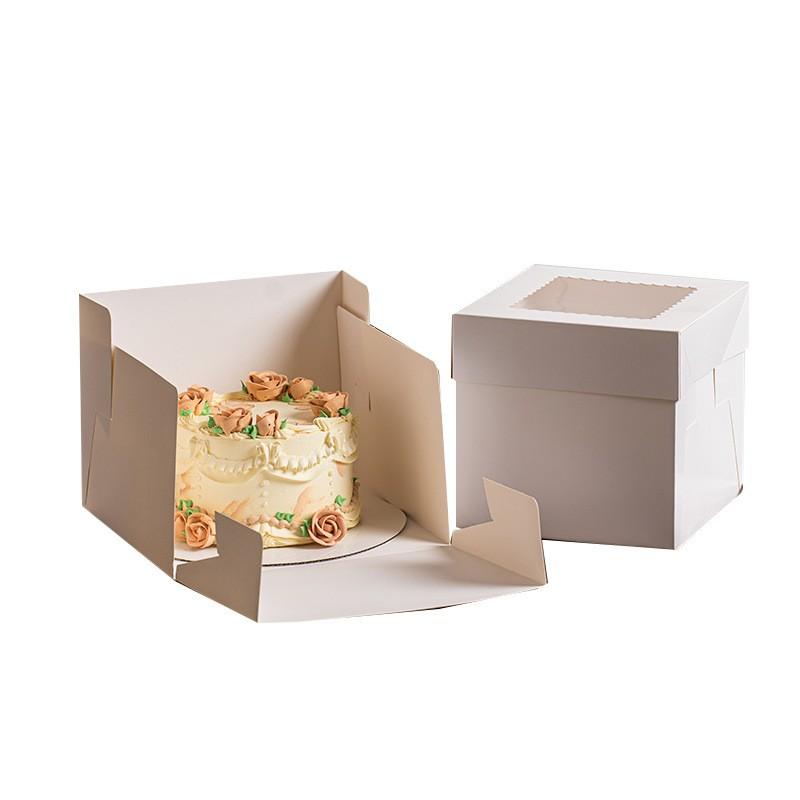 10pcs Cake Boxes, Cake Carrier with Large Window, Ideal for Baking Cookies, Pies, Paper Cups, Pastries, Bakery Transport Containers