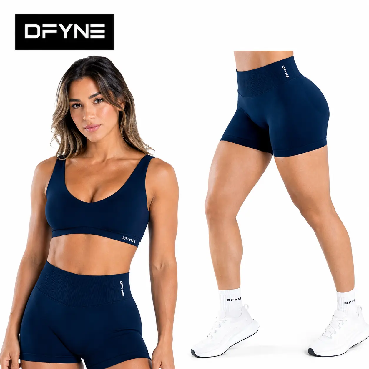 Dark blue shorts set