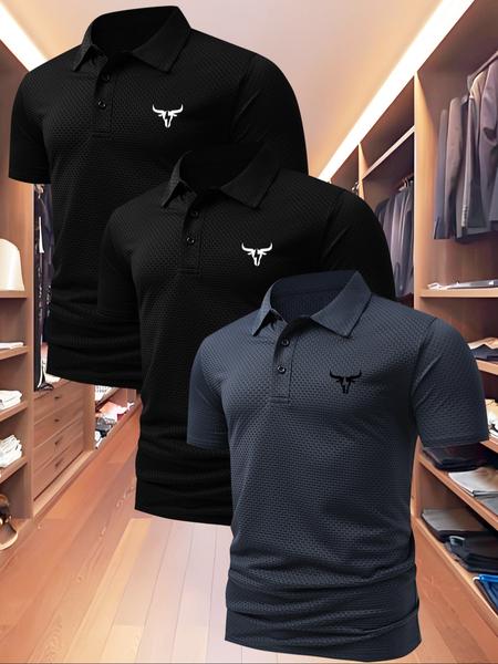Men's High-End Polo Shirt, Summer Casual Fitted Short Sleeve, Quick-Dry Fabric, Outdoor Sports & Leisure Wear, Perfect Birthday Gift!