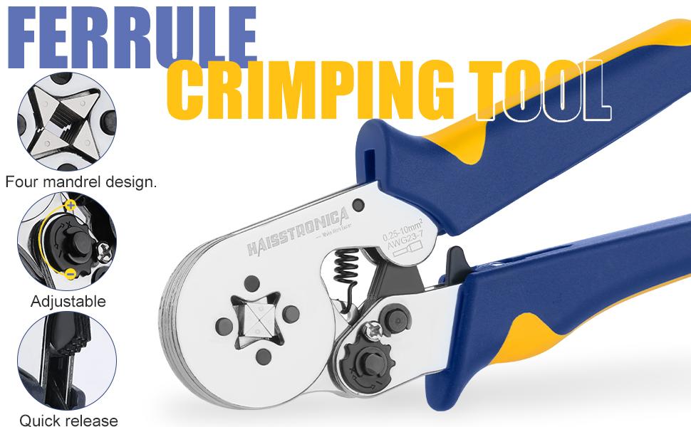 haisstronica Ferrule Crimping  Kit AWG 23-7 Wire Ferrules Crimper with 2500pcs Wire End Terminals AWG 22-7 and Wire Stripper,Father's Day Gift multi tool