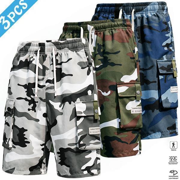Men's 3-piece Camo Cargo seven-quarter trousers Capriers – Multi-Pocket Design, Drawstring Waistband, Casual Streetwear Shorts, Perfect for Everyday Wear & Urban Styling SpringStatements Men's 3-piece Camo Cargo seven-quarter trousers Capriers – Multi-Pocket Design, Drawstring Waistband, Casual Streetwear Shorts, Perfect for Everyday Wear & Urban Styling SpringStatements