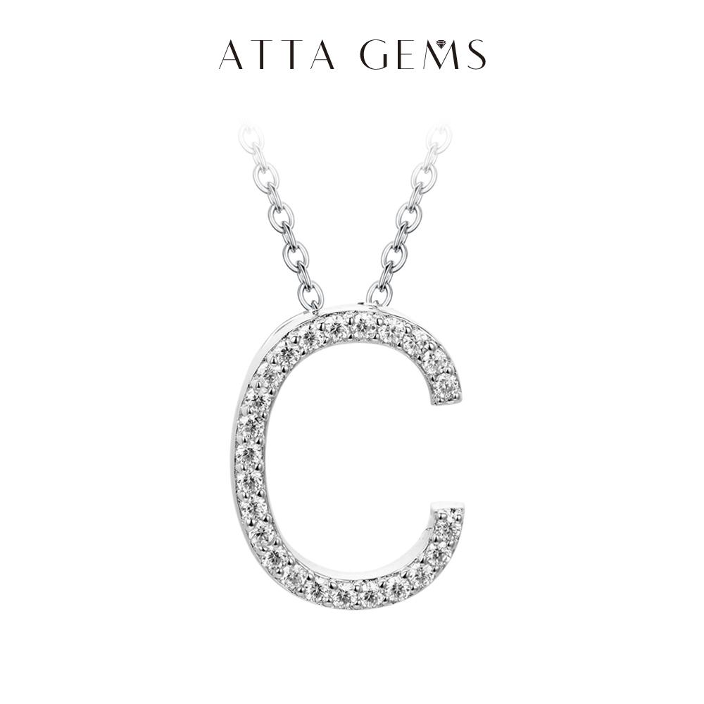 A~Z 26 Letters Necklace Synthetic Moissanite Pendant DIY Design Have Pendant and Chain Free N010 SpringStatements