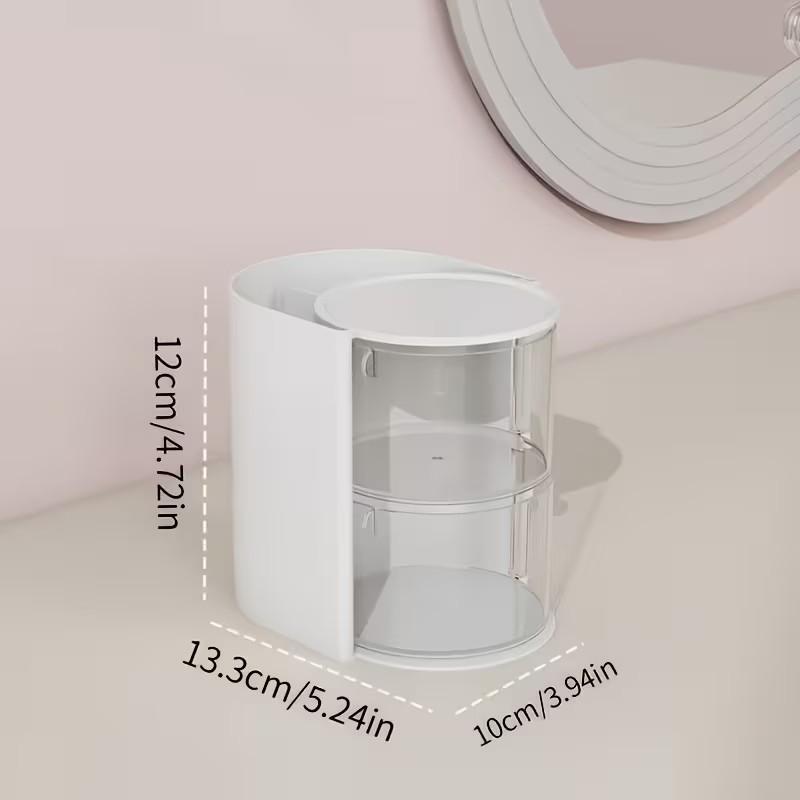 Rotating Multi-Layer Transparent Storage Box, Dustproof Plastic Organizer, Cosmetic Eyebrow Pencil Holder, Jewelry and Hair Accessories, Cosmetics Organizer Storage