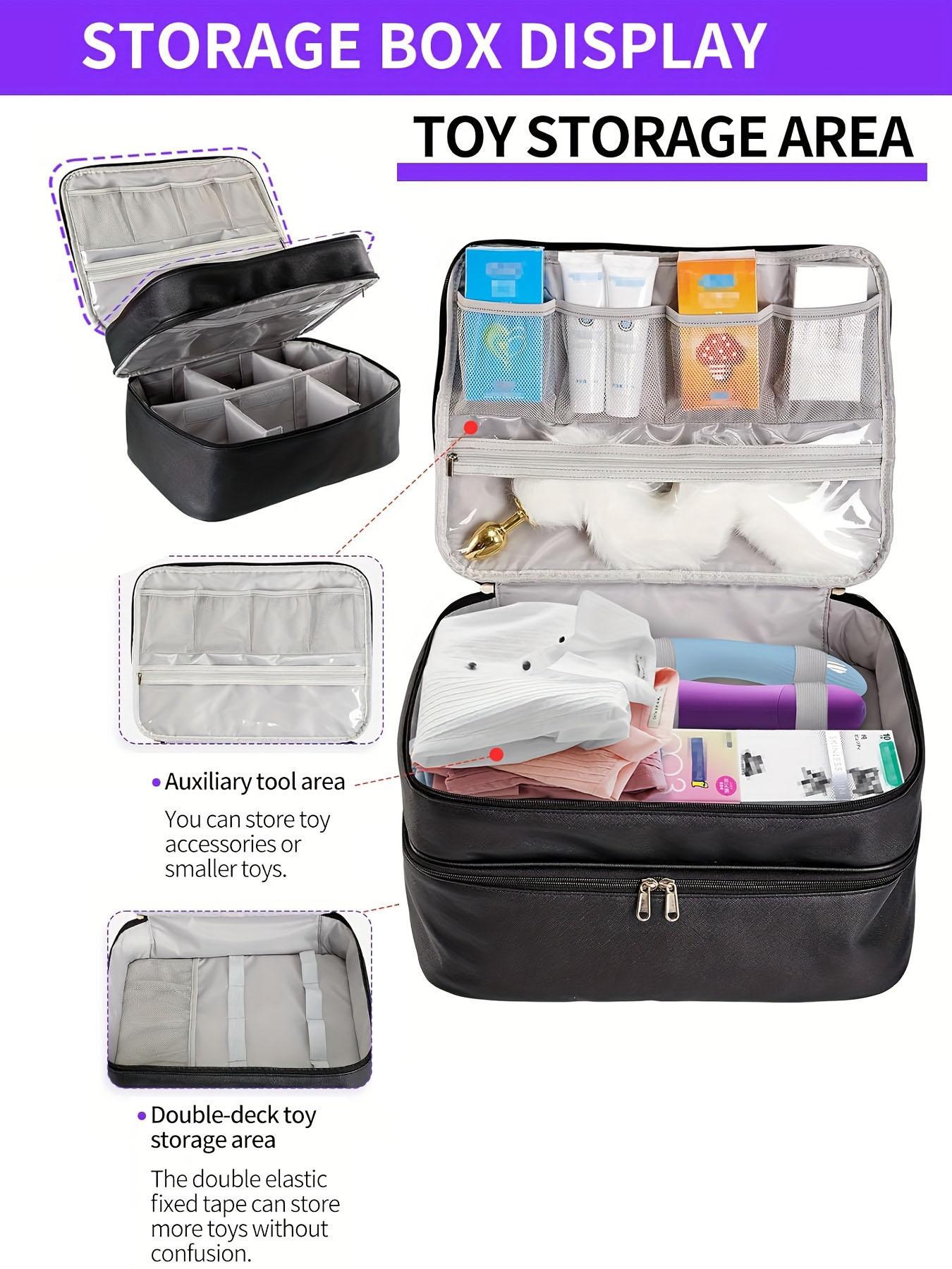 Lockable Adult Toy Storage Bag, Dual-Layer Large Capacity, Travel Underwear Organizer, Personal Privacy Protect Essential, Space Saving Bags