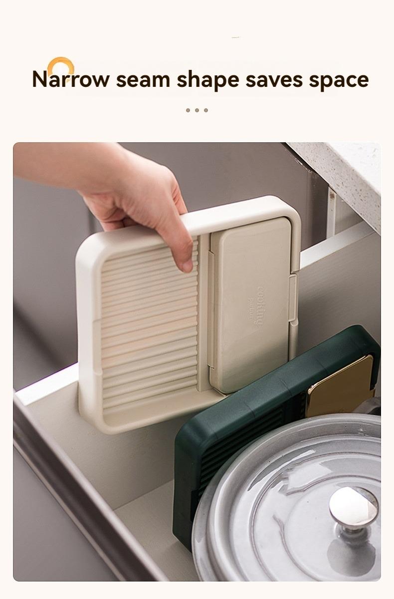 2pcs Multi-Functional Home Kitchen Pot Lid Rack, Cutting Board Holder, Knife Fork Storage Stand, Dustproof Draining Organizer Kitchenware