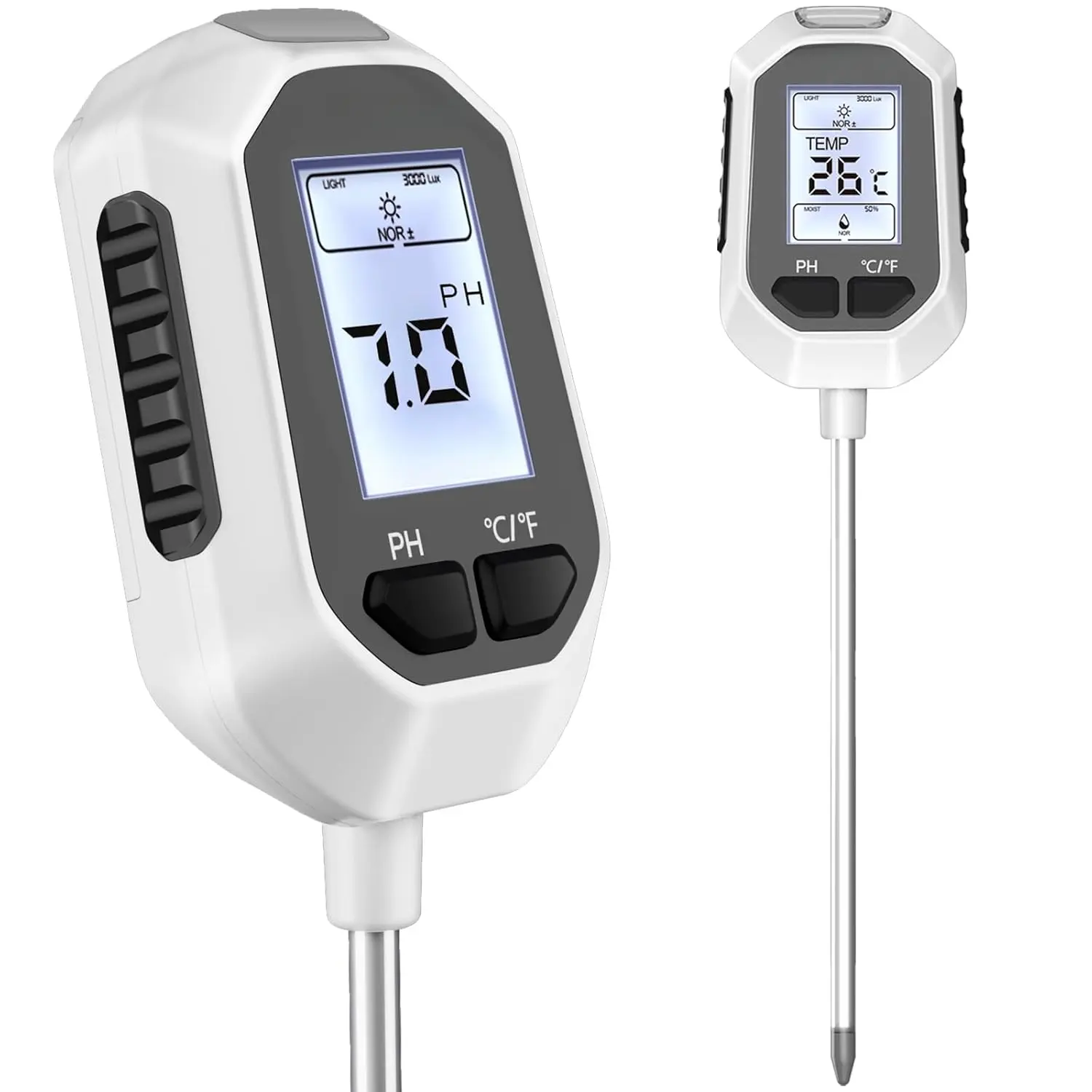 4-in-1 Soil Moisture Meter, Digital Plant Temperature/Soil Moisture Test & PH Meter/Sunlight Intensity, Backlight LCD Display  Gardening, Farming and Outdoor Plants