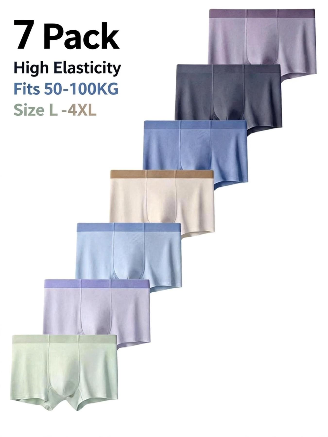 Men's Modal Underwear Minimalist Seamless Solid Thin Japanese Basic Silky Style Business Luxury Casual High Stretch No Chafing Breathable Antibacterial Quick-Drying Skin-Friendly No Ride-Up No Stuffiness for Big Guys Office Workers Gym 3/5/7 Packs