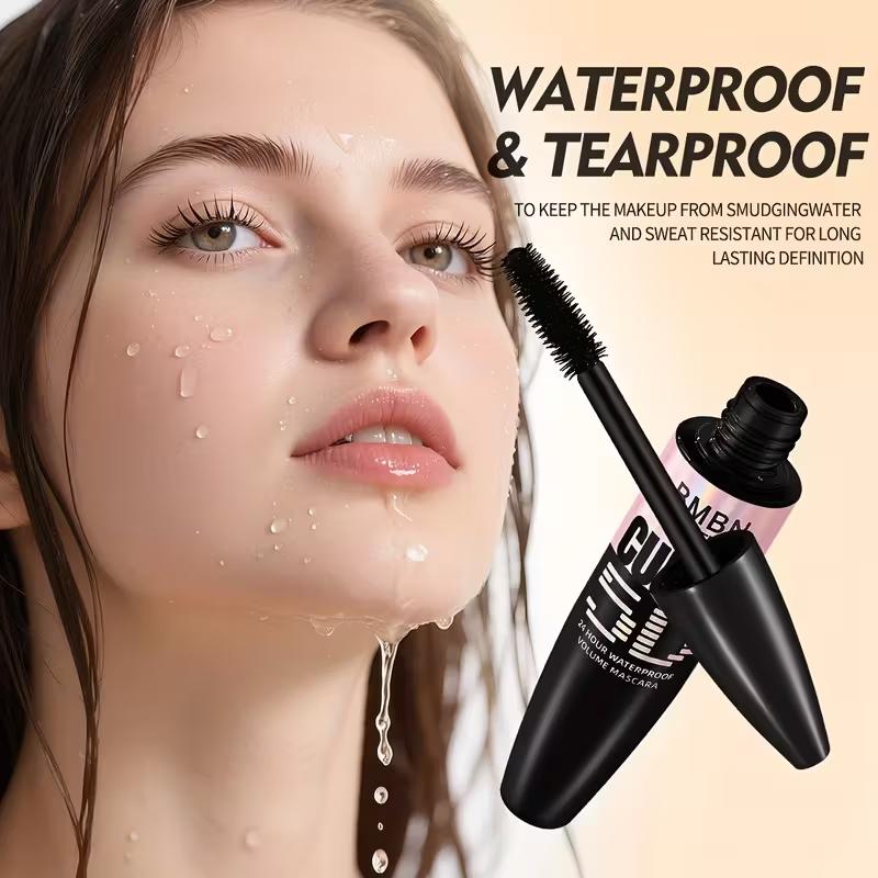 Waterproof 5D Voluminous Lengthening Mascara - Black eyelash growth serum for, suitable for all types of lashes, making them clearer, longer, more curled, clump-free, waterproof, long lasting, and sweat-resistant. a must-have for everyday/party makeup.