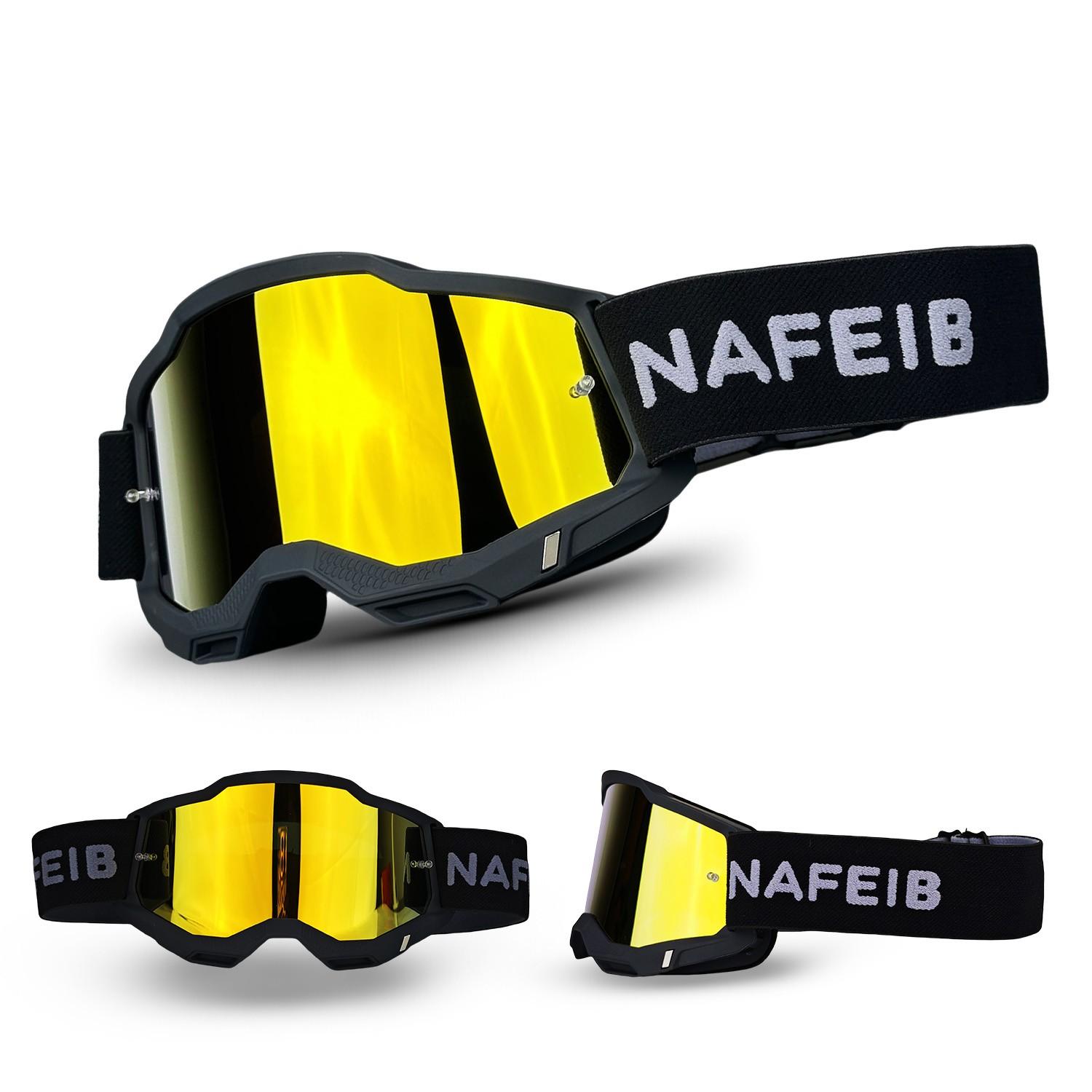 NAFIEB High-Performance OTG Goggles: Compatible with Prescription Glasses, Scratch/Dust Resistant, Airflow System, Secure, Adjustable. For Riding, Skiing. Ideal Holiday Gift.