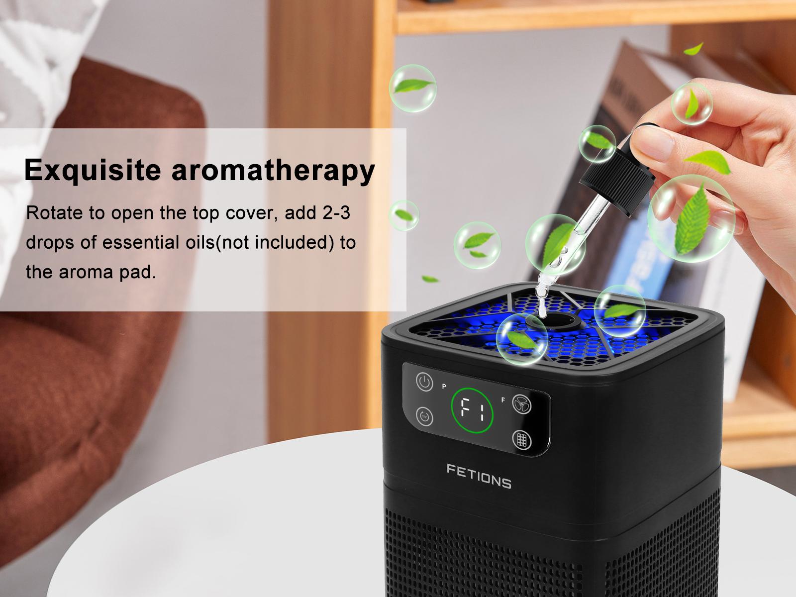 Air Purifier for Home: FreshZone Tranquility - Aromatherapy & 3-in-1 Filtration for Office Living Room Bedroom Kitchen, Compact H13 HEPA Filter for Dander Pollen Odor, White Household Appliances air purifier Portable Durable Machine Black&White