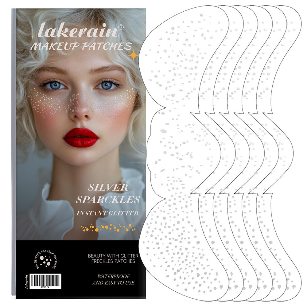 Glitter Makeup Stickers, 6 Counts/set Waterproof Makeup Glitter Patches, Face Glitter Makeup Stickers, Makeup Accessories for Women & Girls, Cosmetic, Glam Pack Glitter