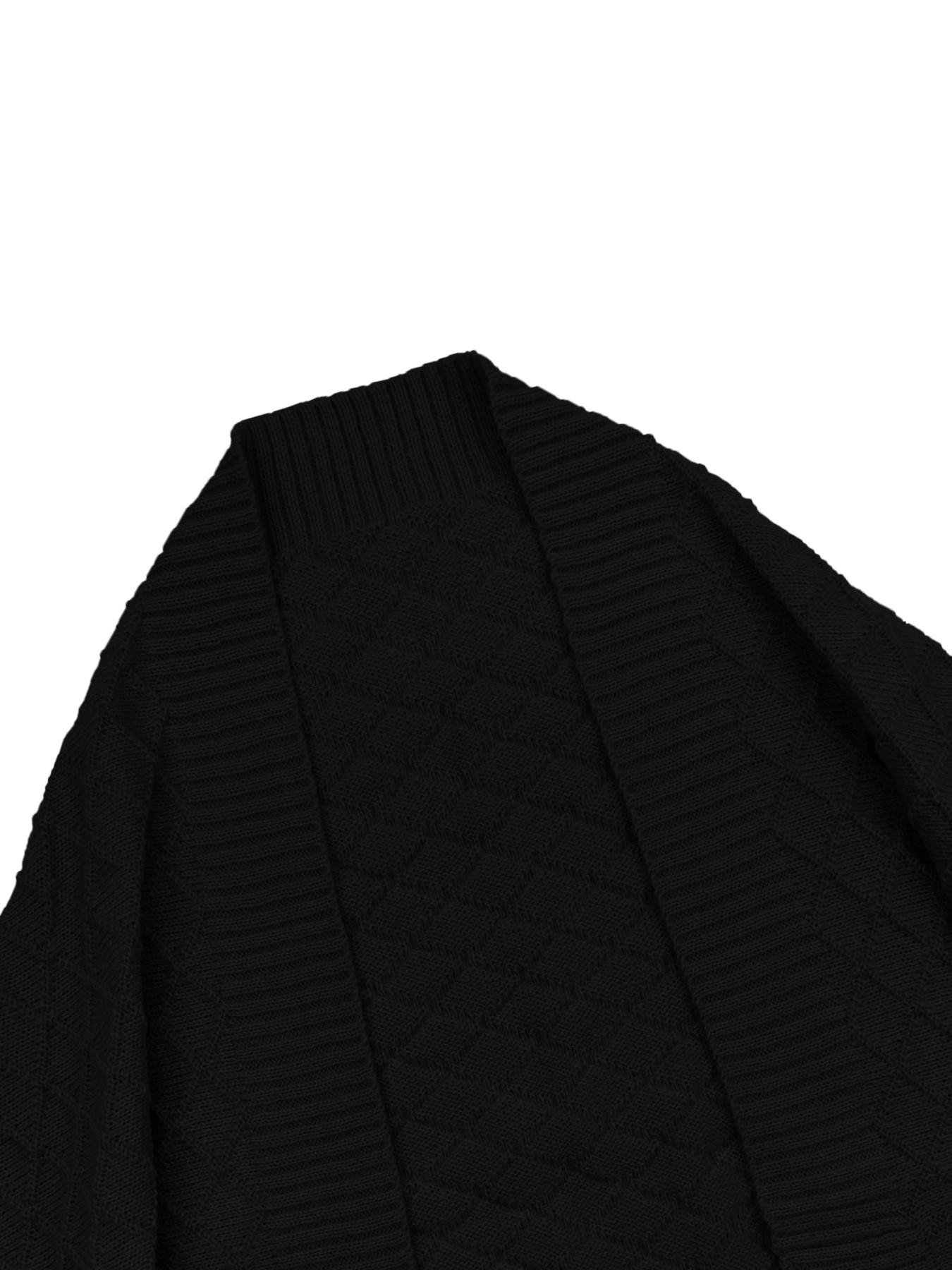 Fall and Winter Basic Casual Everyday Bat-Wing Slihouette Knit Sweater Vintage Mid-Length Cardigan Office