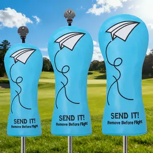 Blue Golf Headcover, Playful and Adorable -And- Airplane Design, Stylish Golf Accessory for Golf Enthusiasts