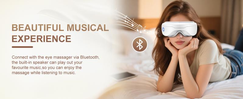 Eye Massager with Heat, Heated Eye Mask with Bluetooth Music, Face Massager, Mask for Migraine & Headache Relief, Improved Sleep, Birthday Gifts for Mom/Dad/Women/Men