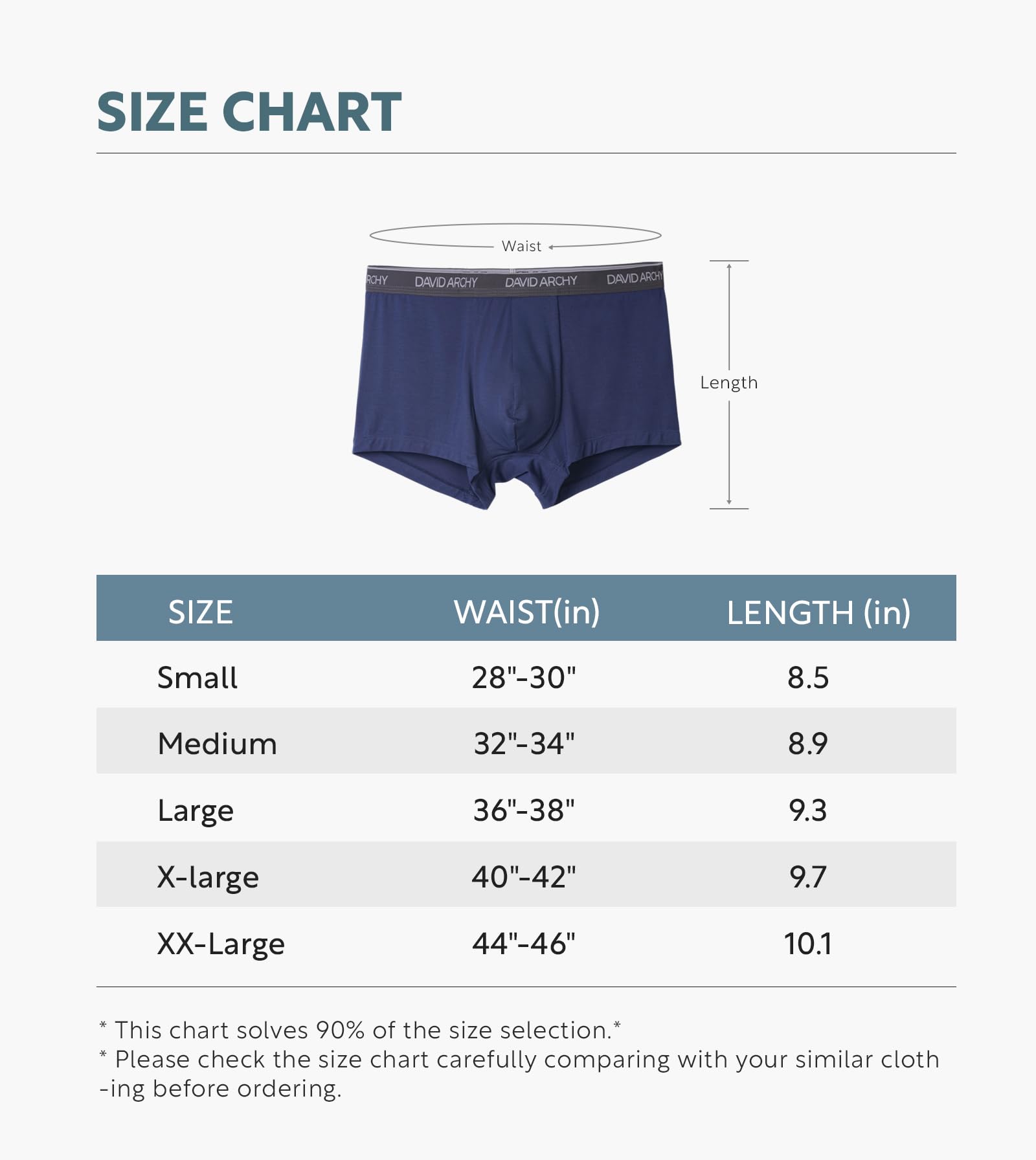 David Archy Mens Trunks Underwear Soft Breathable Bamboo Rayon Trunk No Fly Pouch 4 pack Stylish Briefs Menswear for boyfriend Elastic