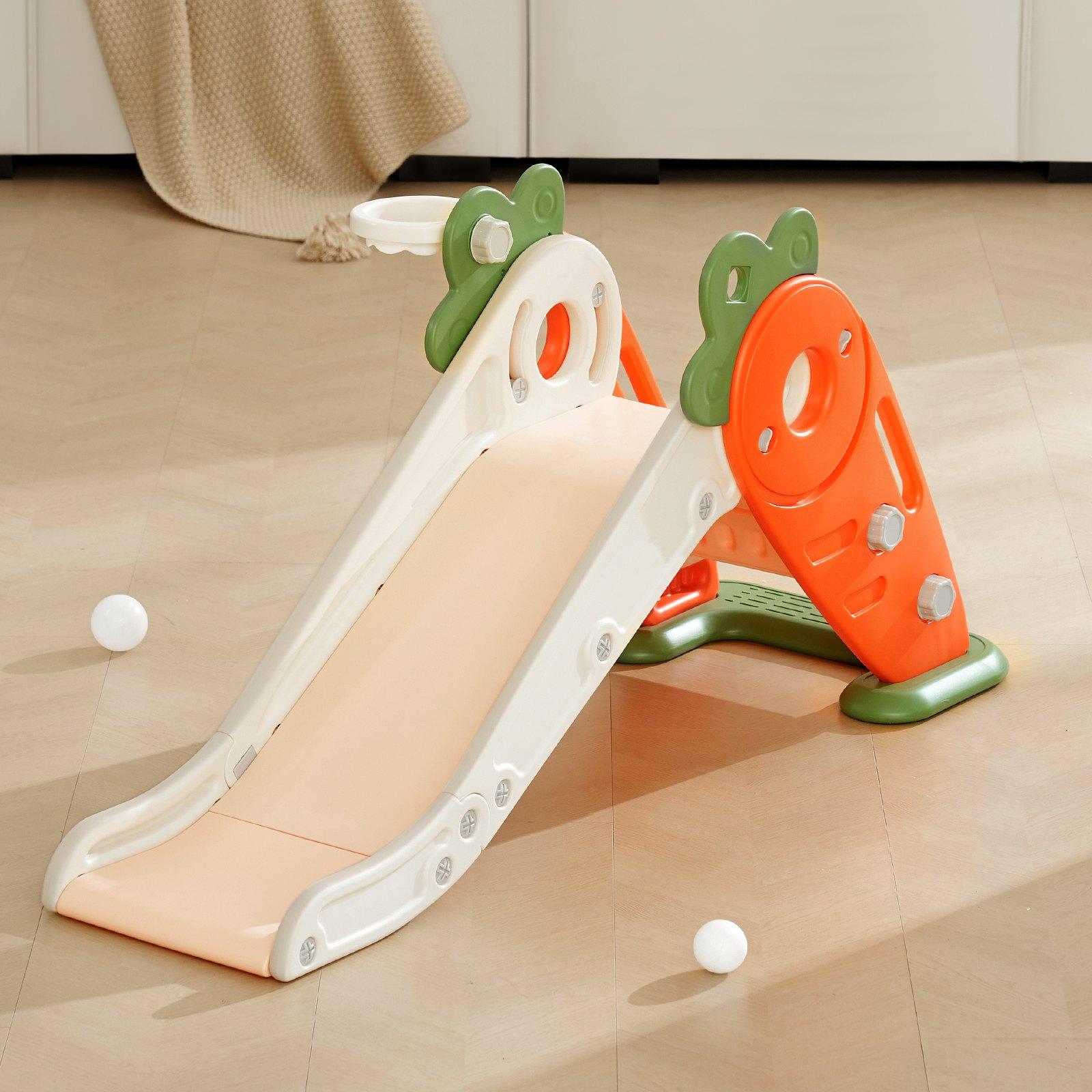 fathersdaygift  VEVOR Toddler Slide, Kid Slide for Toddlers Age 1-12 w/ Climbable Ladders Basketball Hoop, Indoor Outdoor Slide Playset for Kids Within 88lbs, Toddler Playground w/ Raised Handrail, Anti-Slip Strip