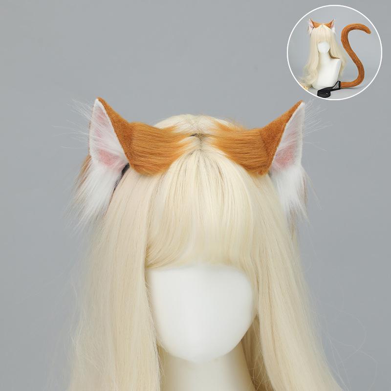 Realistic Cat Ear Headband  Tail Set  Handmade Plush Cosplay Kit for Anime Conventions  Halloween  Furry Costumes