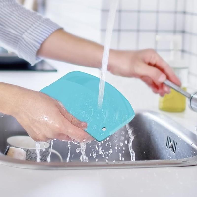 5 Piece Dough Scraper Set, Plastic Bench Scraper, Bowl Spatula, Kitchen Pastry Cutting Tool, Baking Tools, Suitable for Bread Dough, Pastries, Pizza, Baking Cakes