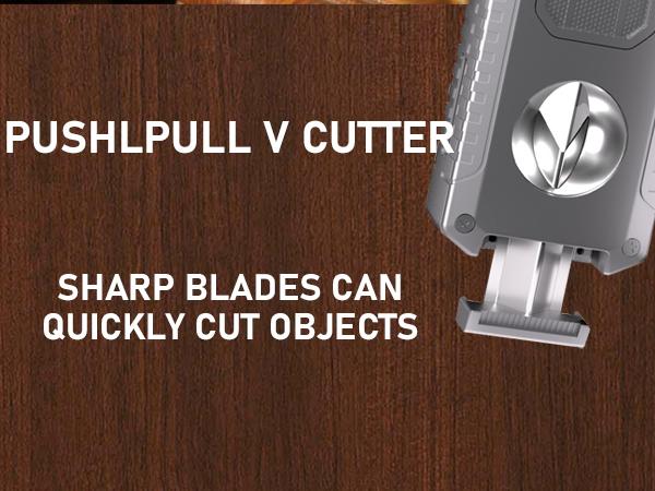 5-in-1 Butane Torch Lighter, Refillable Jet Flame Lighter with V-Cutter, Punch, Holder and Draw Tool, Multi-Functional Accessories Gift for Men, Dad, Husband, Friend