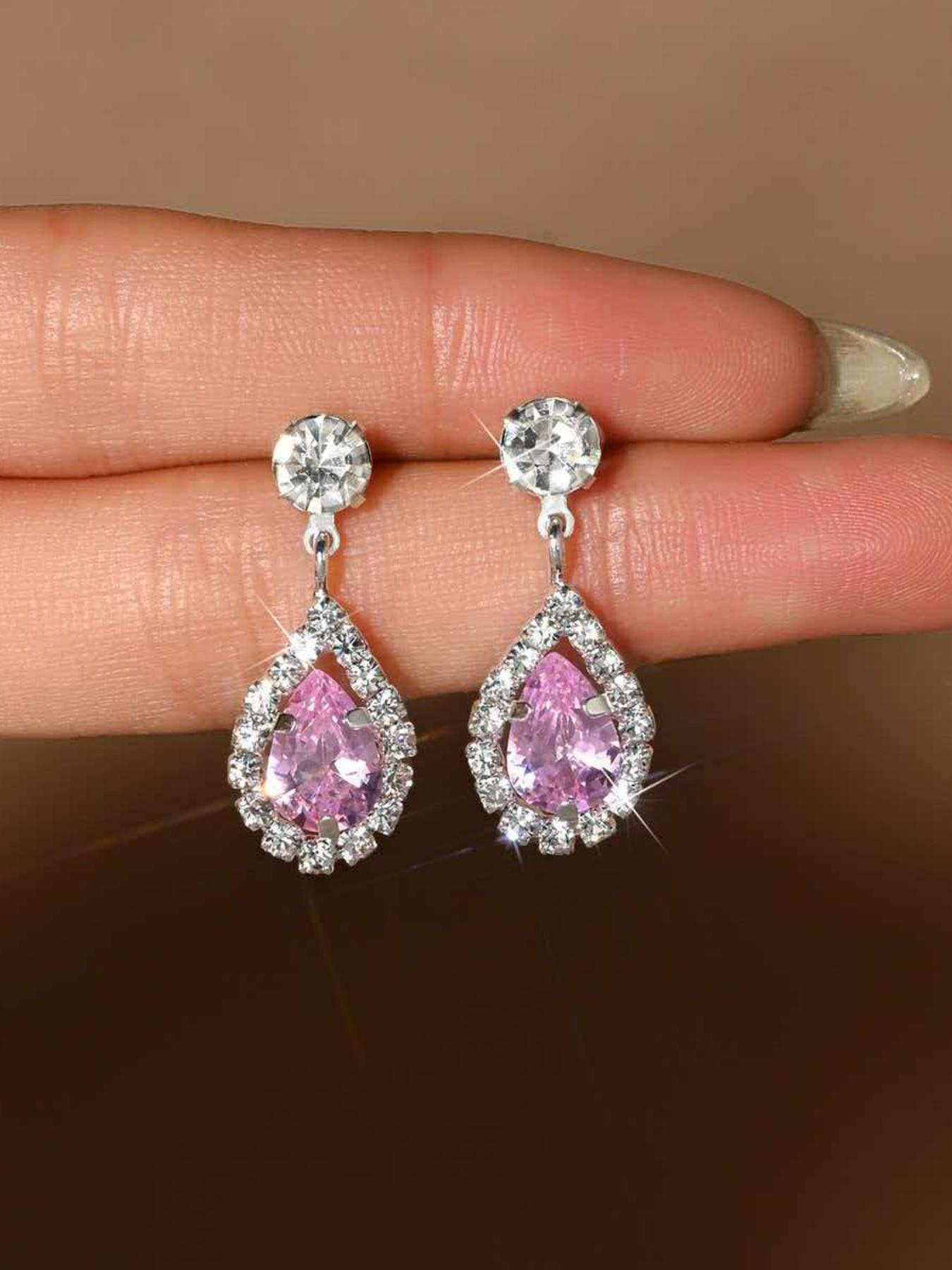 Luxury Teardrop Crystal Drop Earrings for Women, Sparkling Rhinestone Dangle Earrings, Elegant Bridal Wedding Jewelry, Party Prom Gift