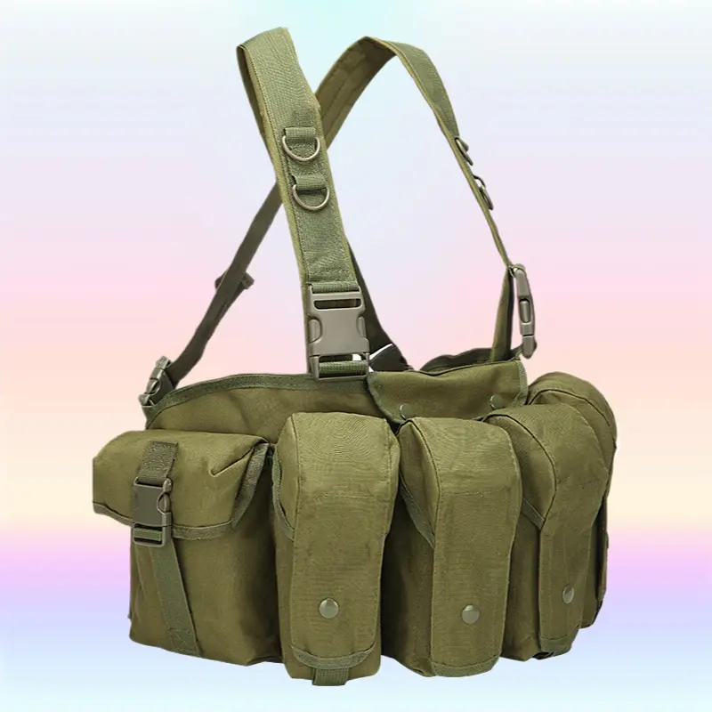 Quick Release Tactical Chest Rig Military AK Magazine Carrier Combat Vest Adjustable Storage Pouch Waistcoat For Outdoor Field Activities