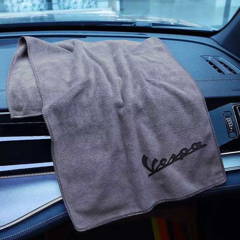 Microfiber Car Wash Towel for Vespa Scooter, Cleaning Drying Cloth for Gts Lx Lxv Gtv Sprint Primavera 150 300, Auto Accessories
