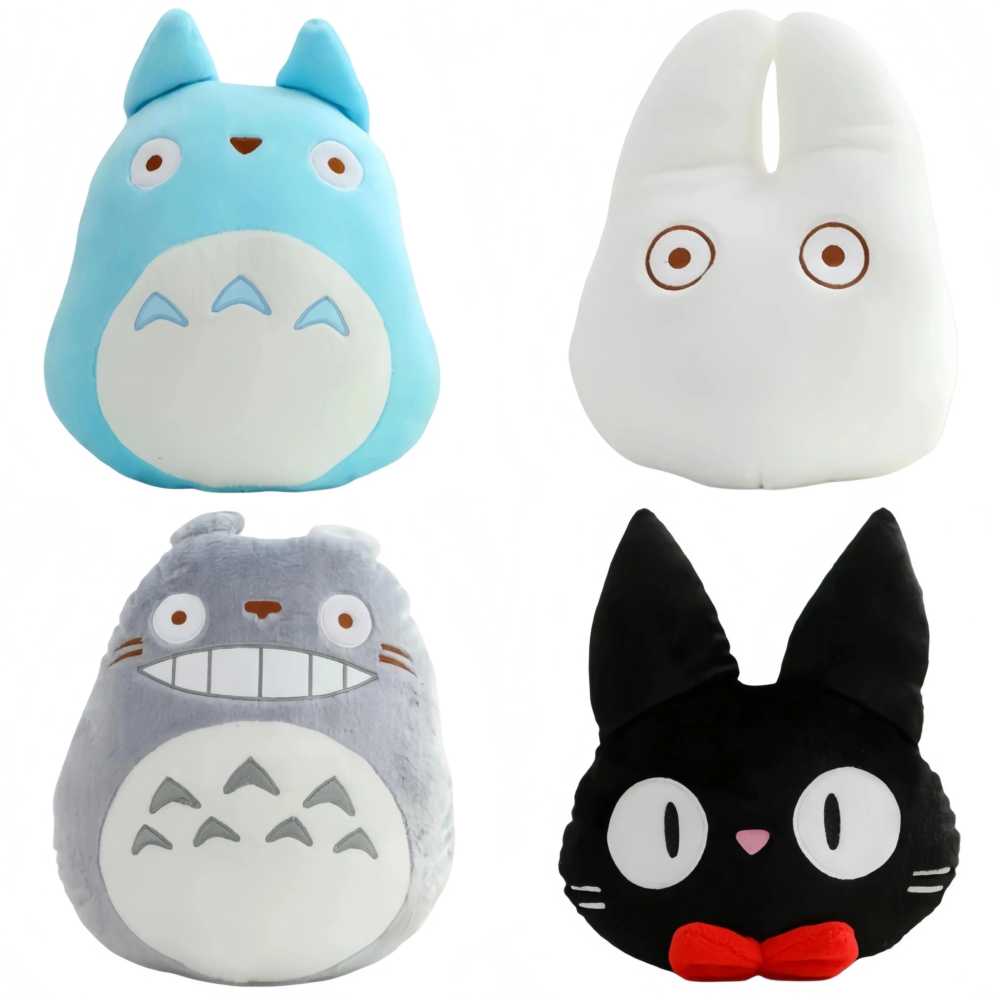 Kawaii My Neighbor Totoro & Black Cat Plush Toy, Super Soft Cute Plushies, Cuddly Stuffed Figure Doll, Comfortable Cushion Throw Pillow for Toys & Hobbies