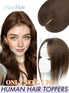 Women's Real Hair Topper, Thin Hair Solution, Easy Daily Wear, Ladies Hair Blocks, Clip-In Hair Extensions, 7x11 Mesh Base