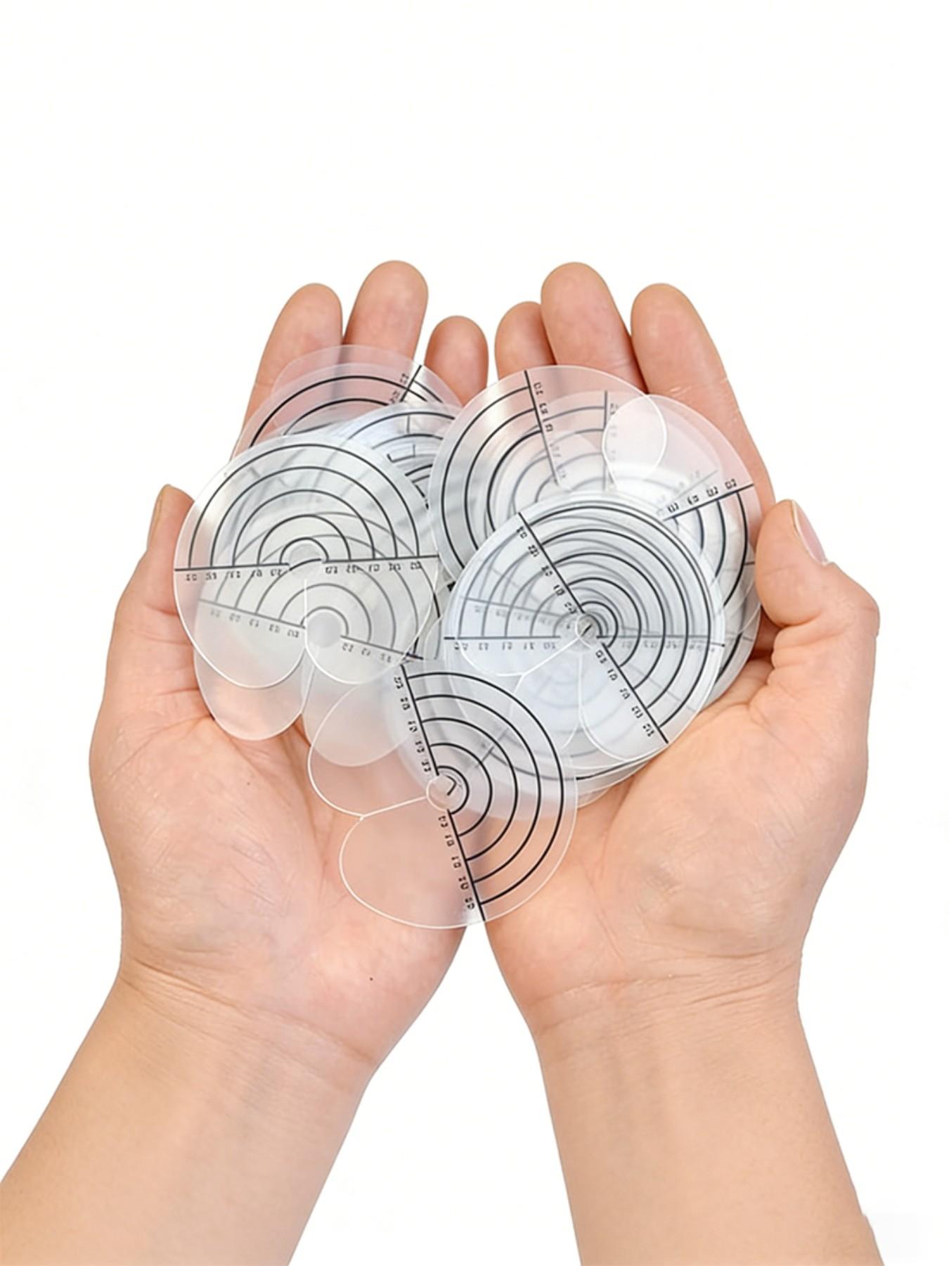 Circular Scale Hair Extension Locator Ruler, Transparent Visual Design, Ideal for Salons and Home Use, Essential Tool for Wig Making