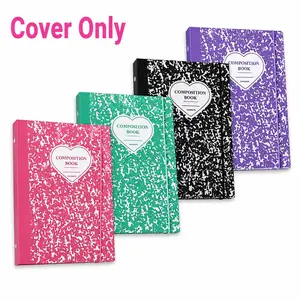 4 Pack A5 Binder 6 Rings Composition Notebook Planner Binder with Elastic Band Closure Hard Cover Protector for Journal Notebook Inserted Sheets and Refill Paper(Case only)