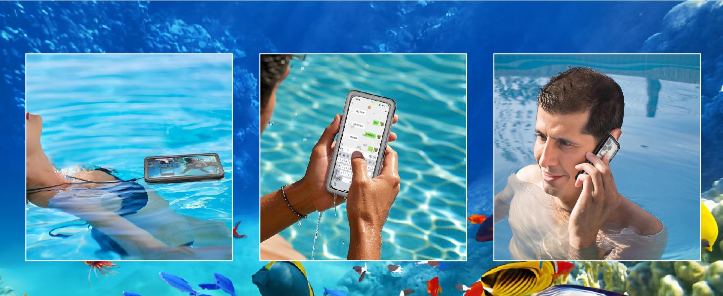 Waterproof phone case, suitable for 6.9-inch models, for outdoor swimming and diving, can be used underwater up to 15 meters