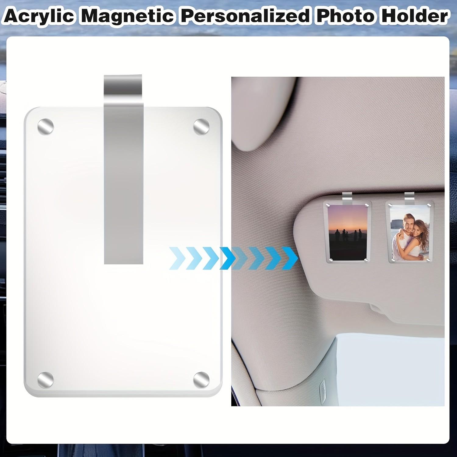 2‑Pack Car Sun Visor Photo Frame Clips Acrylic Random Colors Fits 6×9in Photos Customizable Car Decor Gift