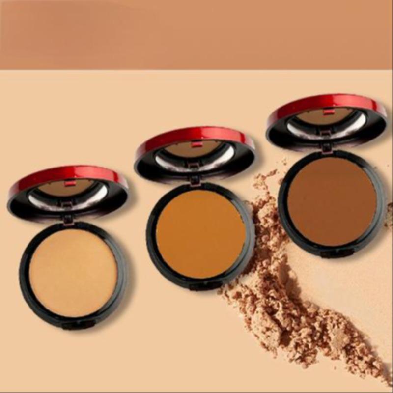 Single Layer Compact with Sponge Applicator, Concealer Contouring All-In-One Step, Natural Long-Lasting Finishing Powder, Face Pressed Powder