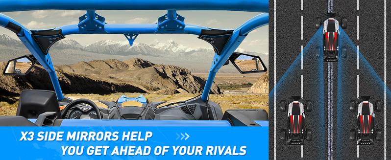 Nilight UTV Side Mirrors Aluminum X3 Rear View Mirror Upgraded 360 Degree Adjustment Compatible with 2016 2017 2018 2019 2020 2021 2022 2023 Can Am Maverick X3 Turbo R Vehicle Replacement Car Accessories Automotive spot