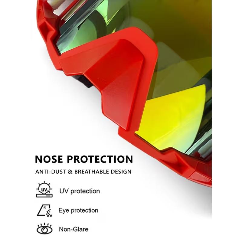 All-Season Motocross Goggles: Scratch-Resistant, Dustproof, UV-Protective, Adjustable Fit for ATV, Dirt Bike, Snowmobile & Off-Road Riding - Perfect Gift for Adults & Teens