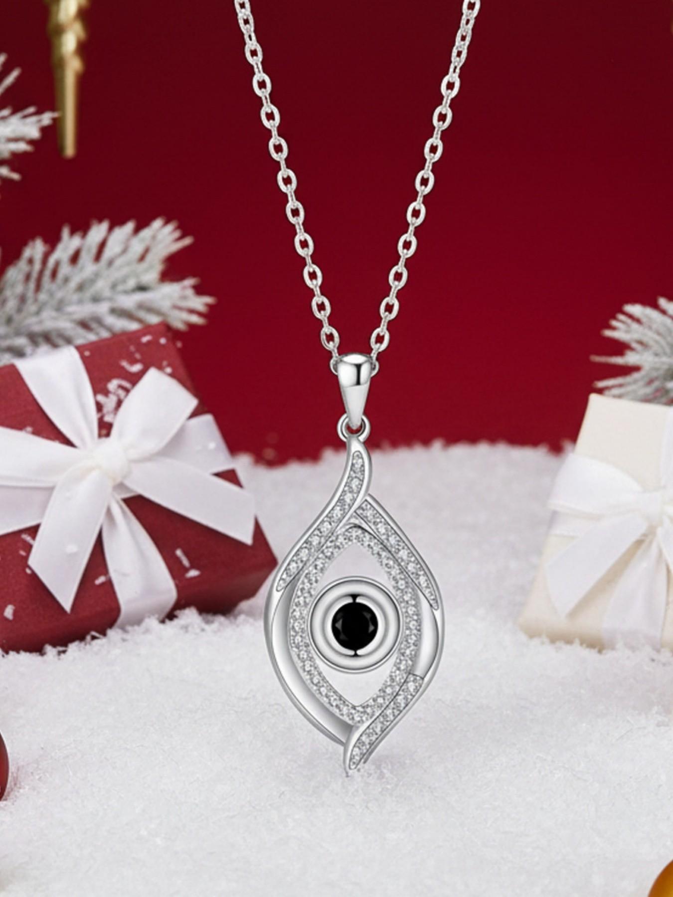 Dark Eye · Guardian Glow Unique evil eye gem necklace with distinctive design.Paired with a preserved rose & teddy bear gift box.Perfect mysterious gift for birthdays, Valentine’s Day, Mother’s Day and Christmas.