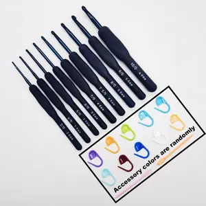Soft Handle Crochet Set, 1 Set DIY Sweater Knitting Crochet with Tool Kit, Silicone Non Slip Crochet Sewing Tool, Crochet Hook Set, Crochet Tools