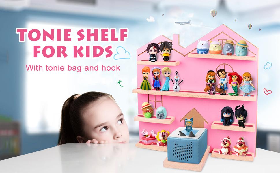 Large Tonie Shelf - Display & Store All Characters & Accessories, Magnetic Wall Holder (Pink)
