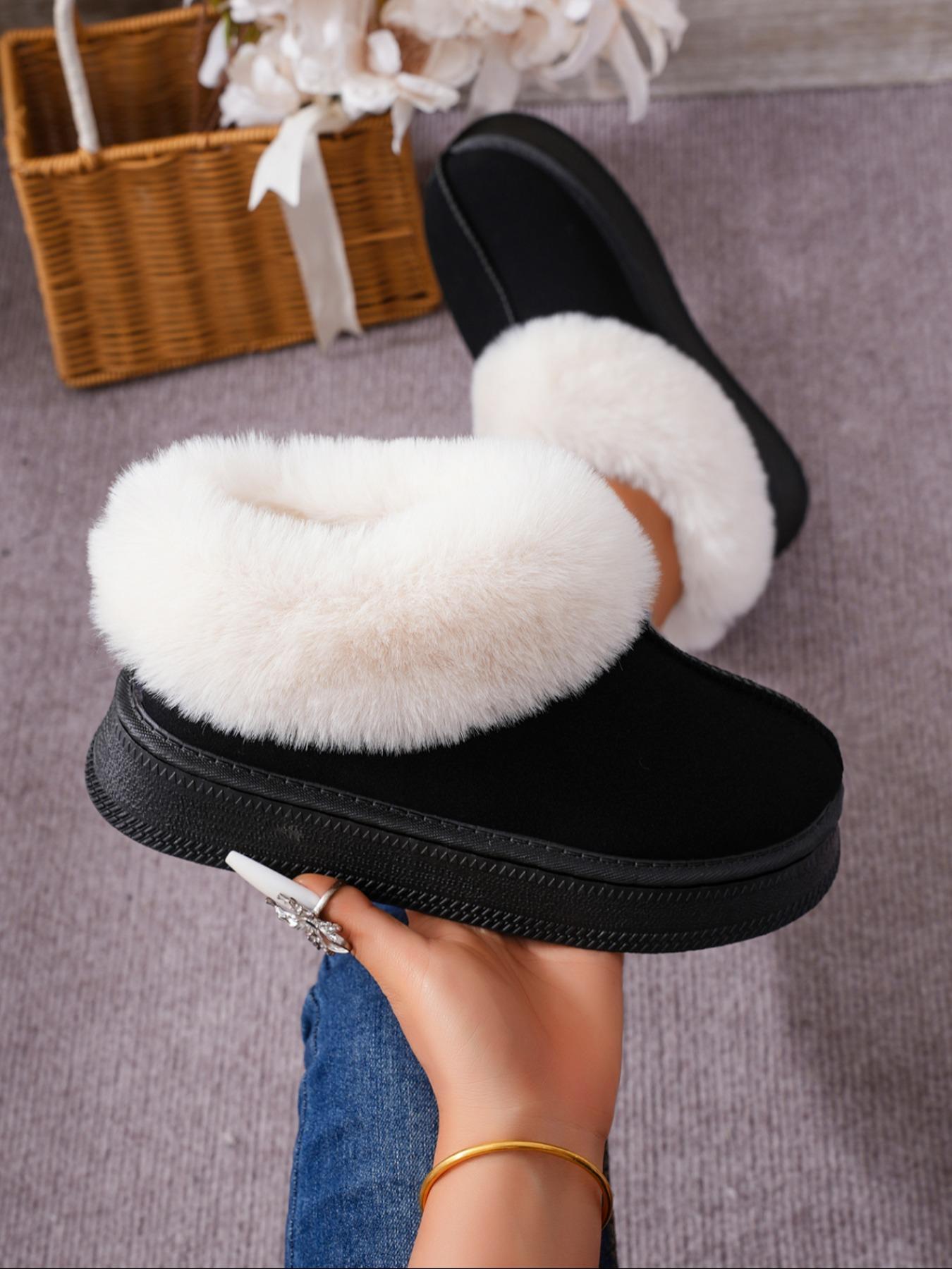 Women's Winter Casual Ankle Boots, Thick Sole Snow Boots, Warm Home & Outdoor Use, Fashionable Round Toe Short Boots, Winter Shoes