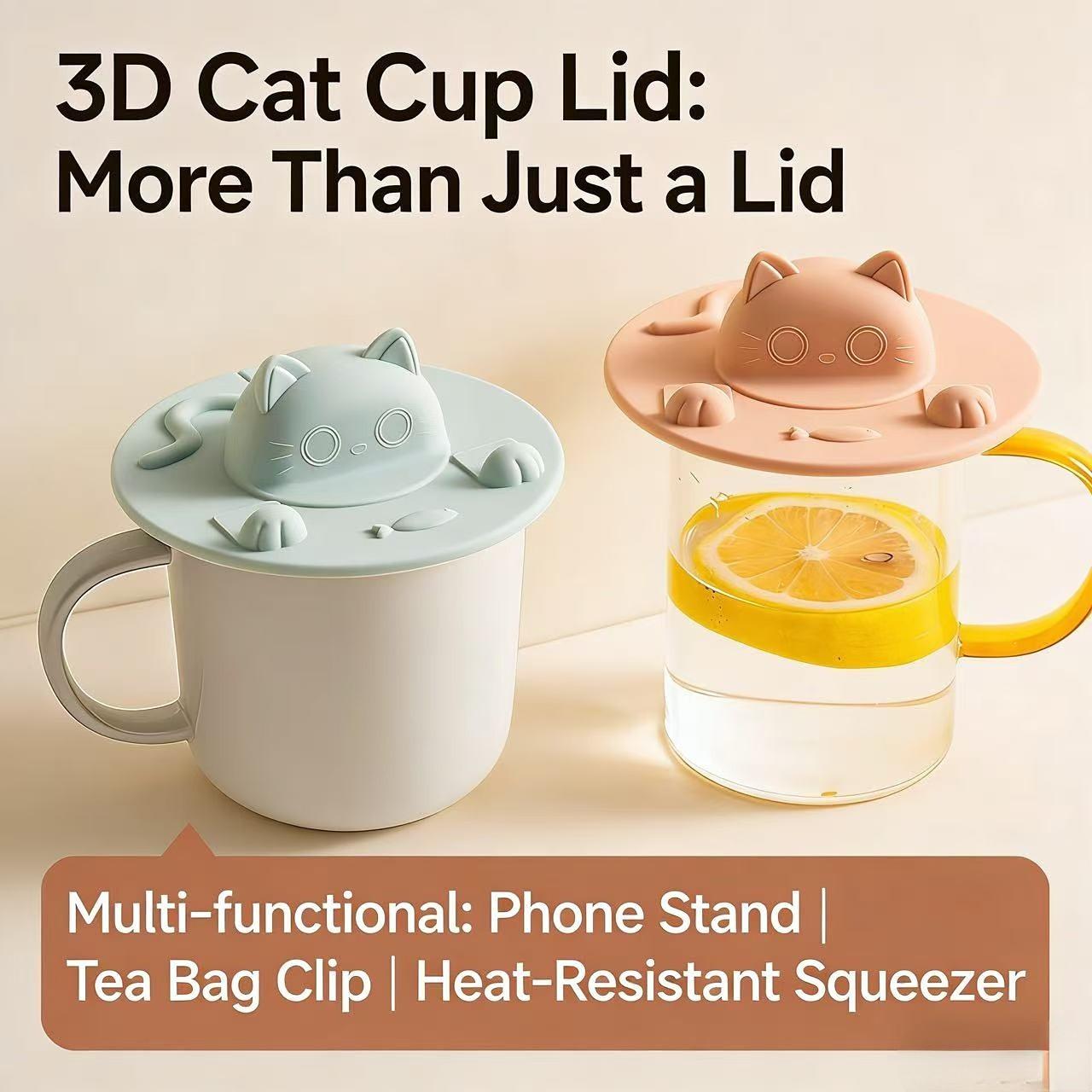 Simple Cartoon Silicone Cup Lid, Creative Irregular Coffee Cup Cover, Dustproof Insect-Proof Multi-Functional Cup Lid