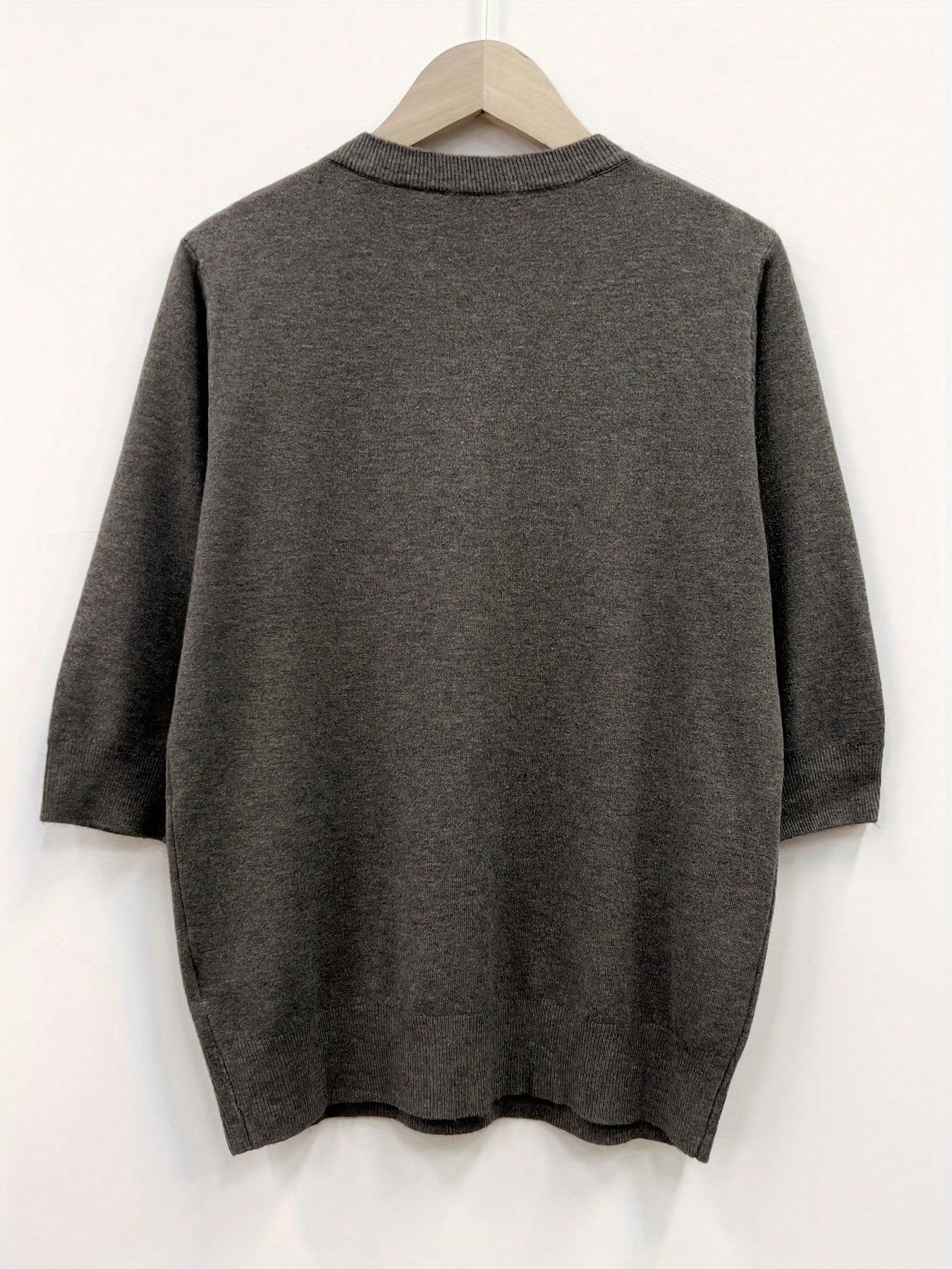 Women's Half High Neck Long Sleeve Knit Top, Spring & Fall Fashion Casual Loose Fit Blouse, New Arrival Stylish Bottom Layer, Knitwear