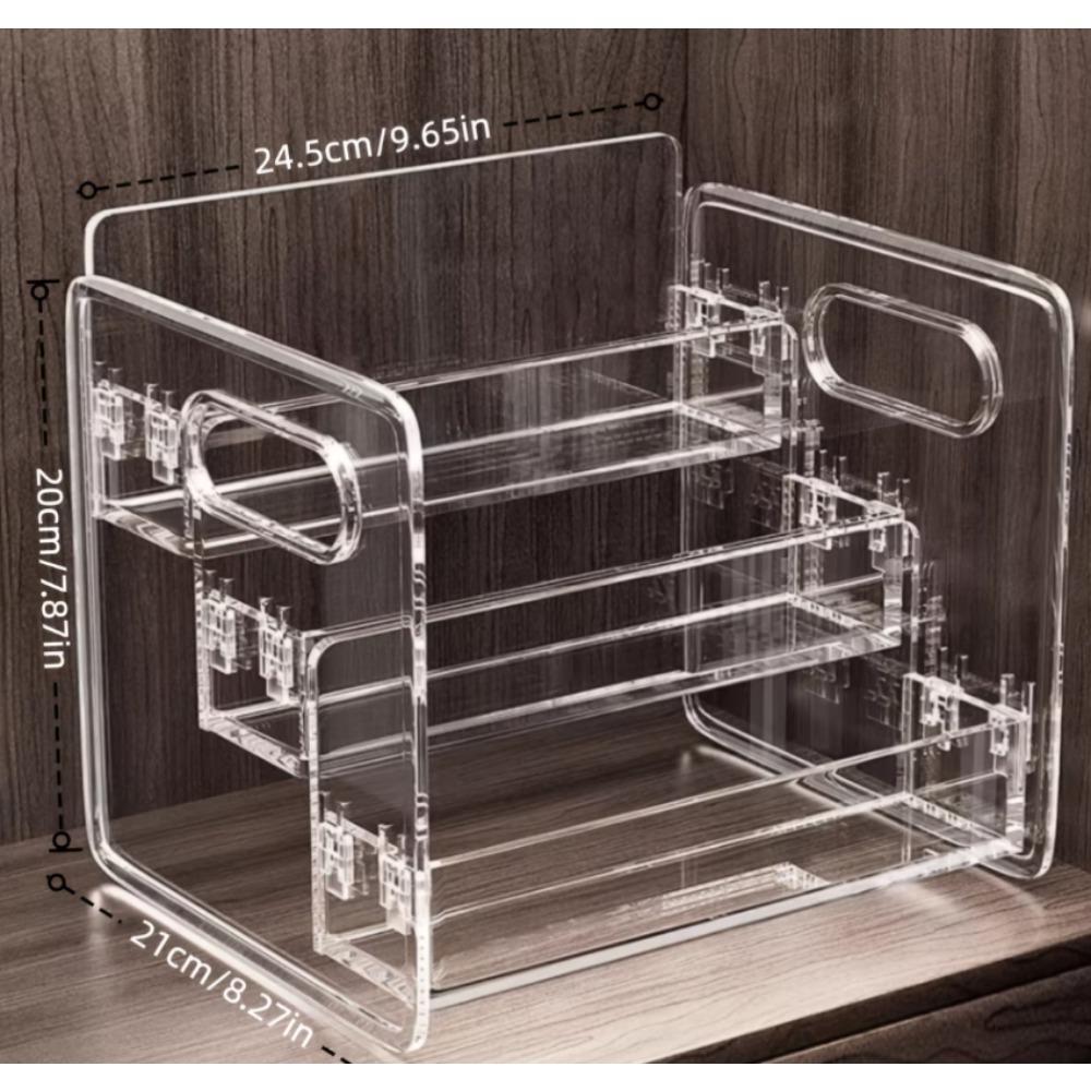 Large-capacity cosmetic display rack with a layered design that can ...