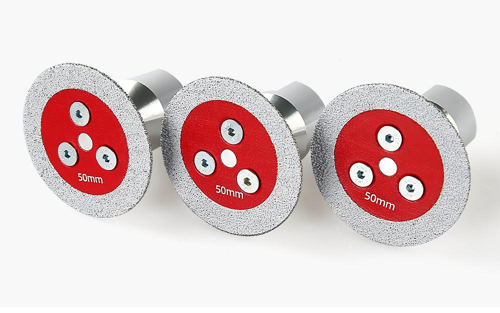 LOZLIN 3PCS 2" Diamond Saw Blades 5/8-11 Detachable Flange for Angle Grinders Cutting Engraving Stone Tile Metal Mini Grinding Discs  Durable Tools