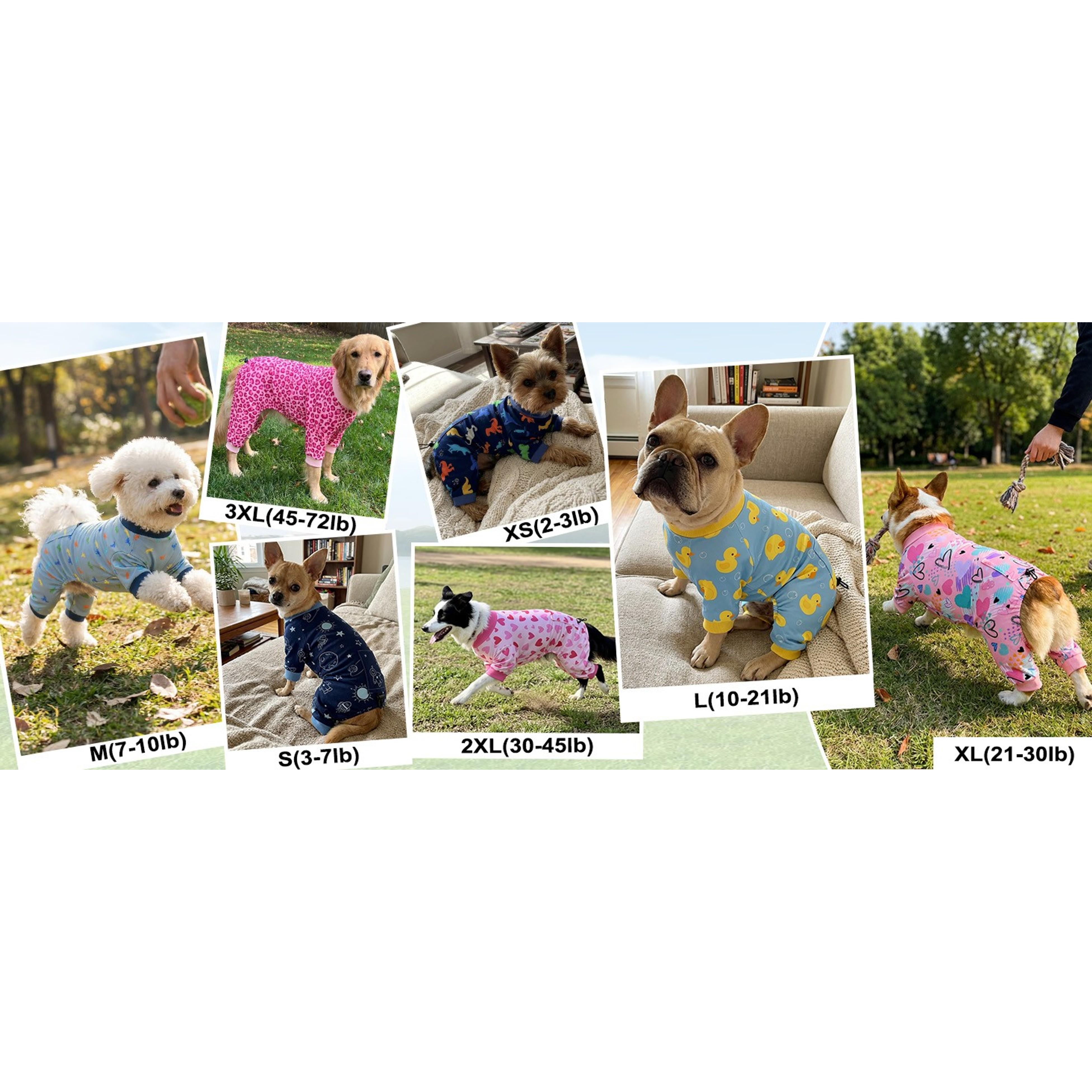 Dog Pajamas, 4 Pack Dog Recovery Suit Shedding Suit Cute Soft Puppy Clothes Dogs Pjs Onesies Jammies Adjustable Breathable & Stretchy Clothes for Small Medium Large Dogs Girl Boy Puppy-M Dog Pajamas, 4 Pack Dog Recovery Suit Shedding Suit Cute Soft Puppy Clothes Dogs Pjs Onesies Jammies Adjustable Breathable & Stretchy Clothes for Small Medium Large Dogs Girl Boy Puppy-M