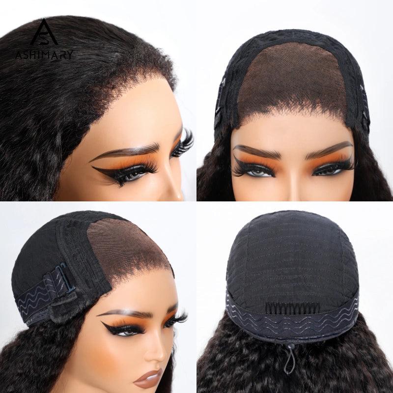 4C Hairline Wigs - New Born Kinky Straight 4x6 Lace Closure with Realistic Hairline Human Hair Wig with Natural 4C Edges