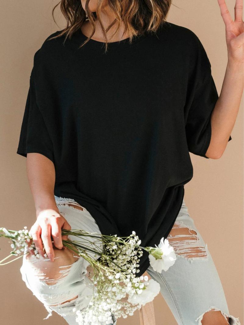 Women's " Baking Because Murder Is Wrong" Slogan Print Round Neck Tee, Back To School Outfits, Fashion Casual Letter Print Half Sleeve T-shirt for Daily Holiday Outdoor Wear, Graphic Tees, Ladies Clothes for Fall, Clothes for Women, Womenswear, Tshirts