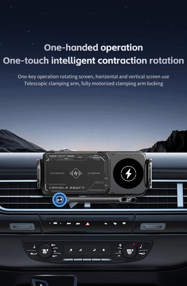 Vehicle Automatic phone holder for car , folding screen phone/tablet stand 15W wireless charger, 90-degree rotation, installed on car air outlet/center console, suitable for Samsung Galaxy ZFold6/5/4/3 Galaxy Z Fold/Notes other wireless charging phones