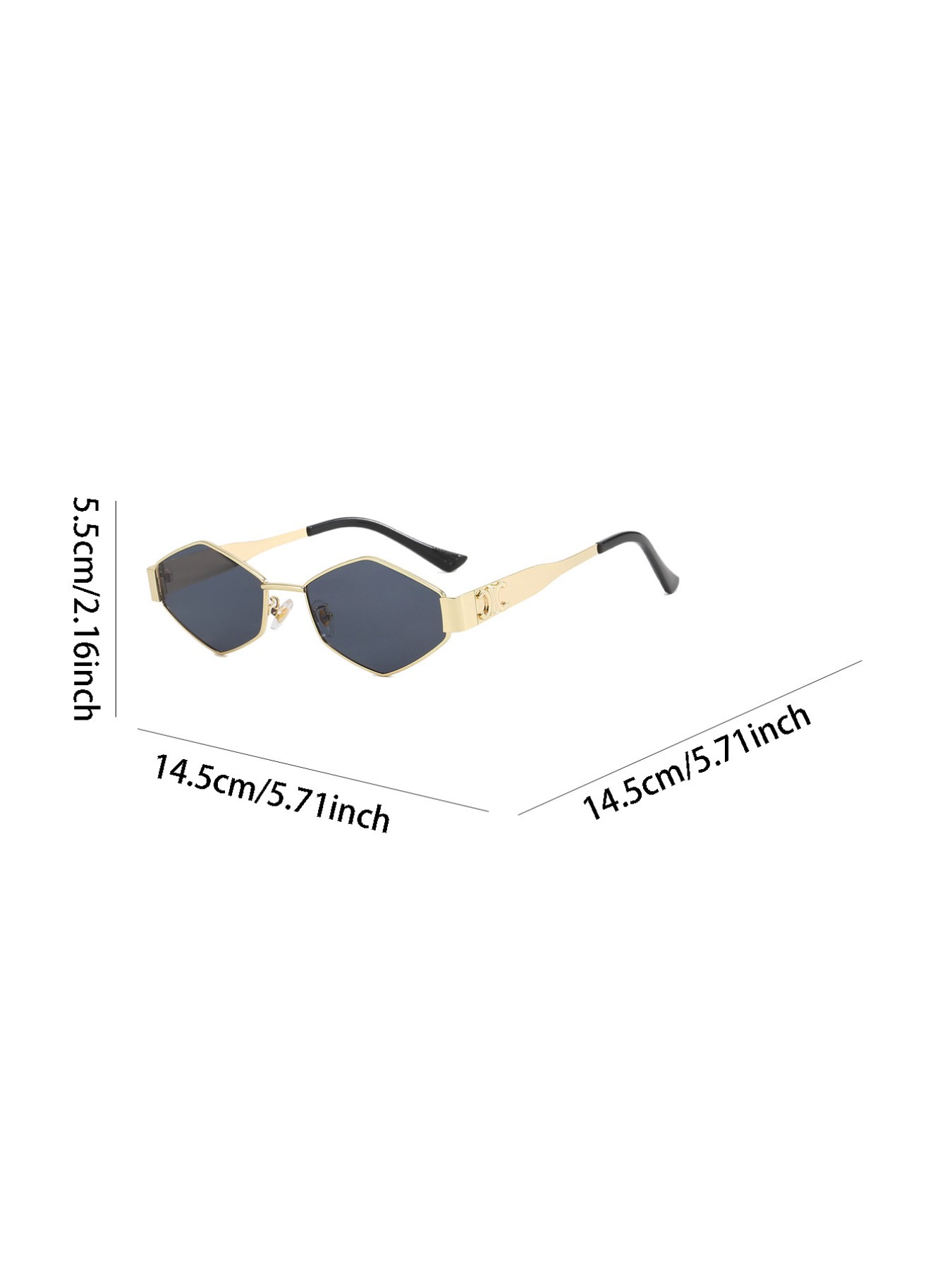 Women's Metal Decorative Lenses Sunglasses, Geometric Polygonal Frame Design, Elegant & Versatile Eyewear for Daily Wear, Travel & All Season Wear, Stylish Ladies' Shades, Metallic Material